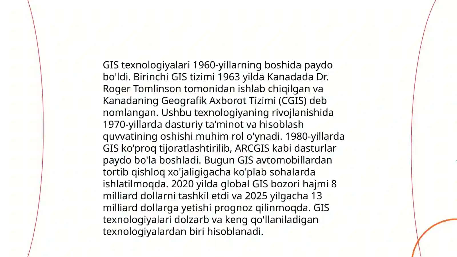 Geoaxborot tizimlarining rivojlanish bosqichlari 4