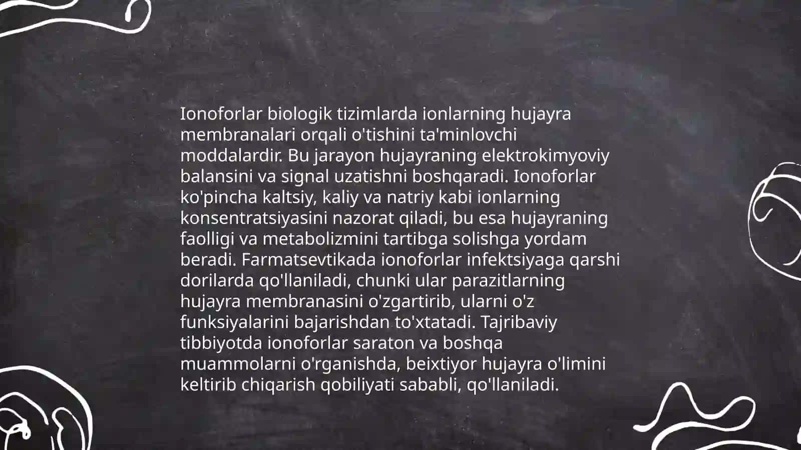 Ion kanallari ionoforlar va kanalafornerlar asosida tavsiflanishi 4