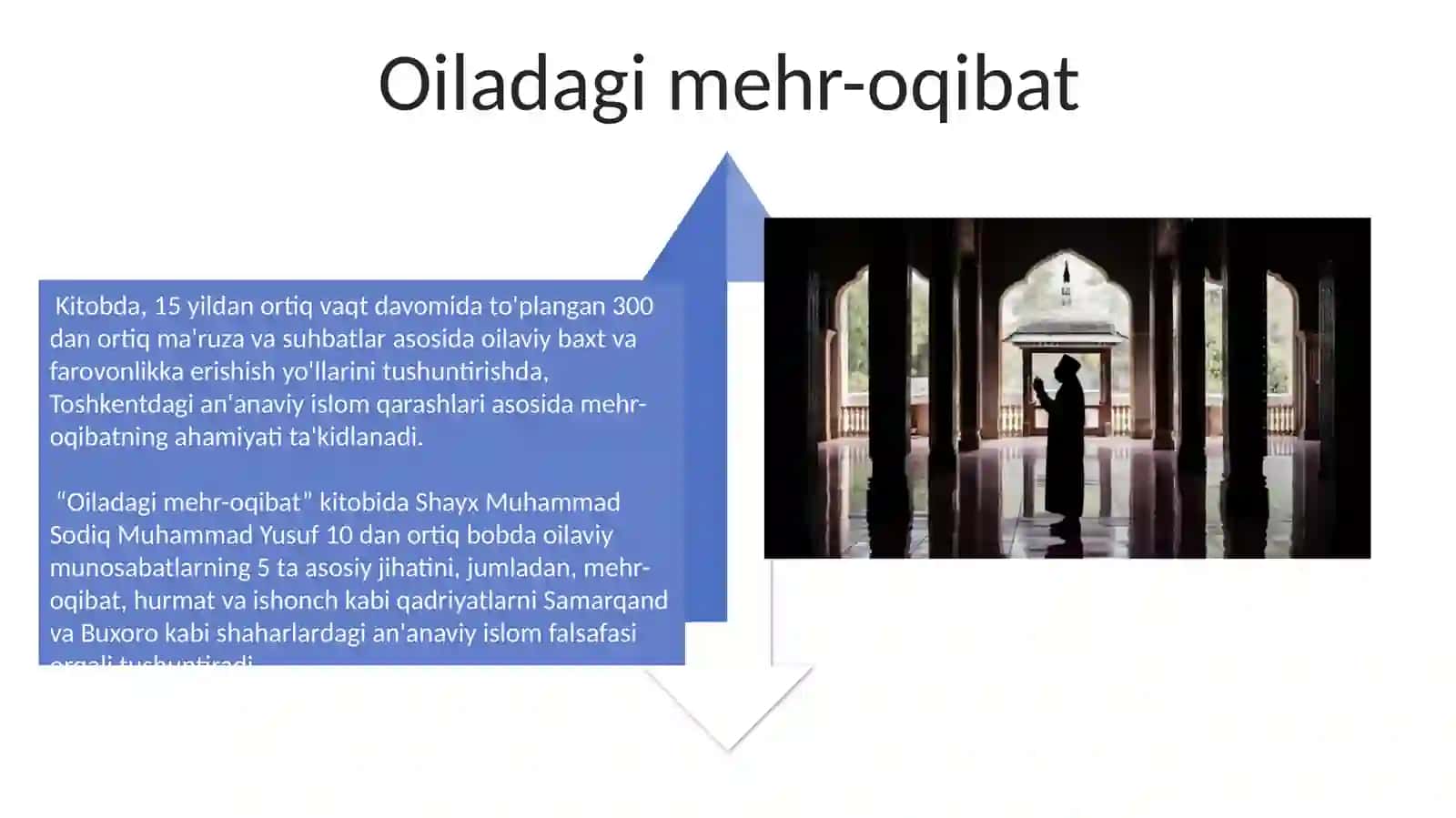 Shayx Muxammad Sodiq Muxammad Yusufning "Baxtli oila" asarida islom qadriyatlarining talqini haqida 4
