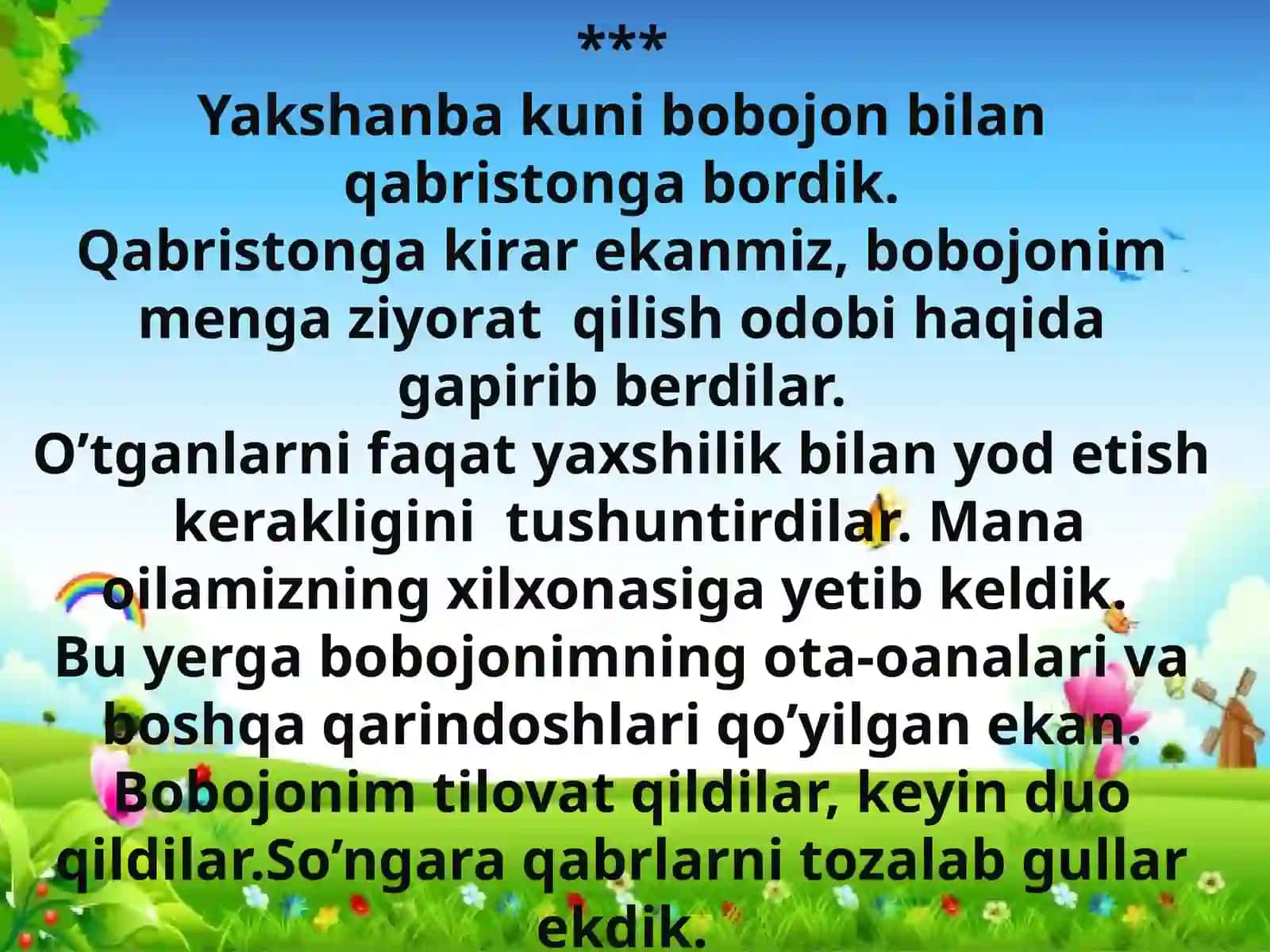 3-sinf Tarbiya fanidan Ziyorat odobi dars taqdimoti 4