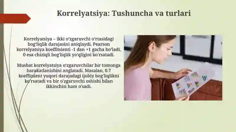 Korrelatsion va regression koeffitsiyenti aniqlash 4