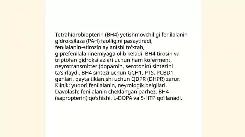 Aminokislotalar almashinuvi nasliy kasalliklari 4
