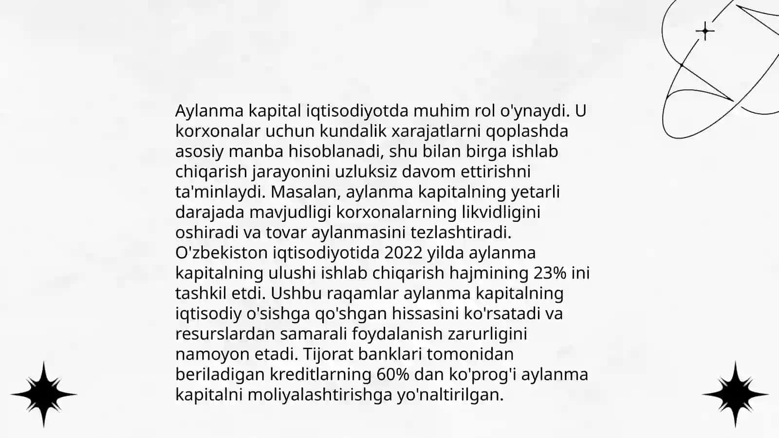 Aylanma kapitalning iqtisodiyot nazariyasiga bòlgan taʼsiri 4
