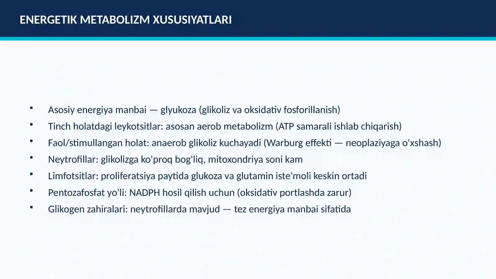 LEYKOTSITLARMETABOLIZMI XUSUSIYATLARI 4