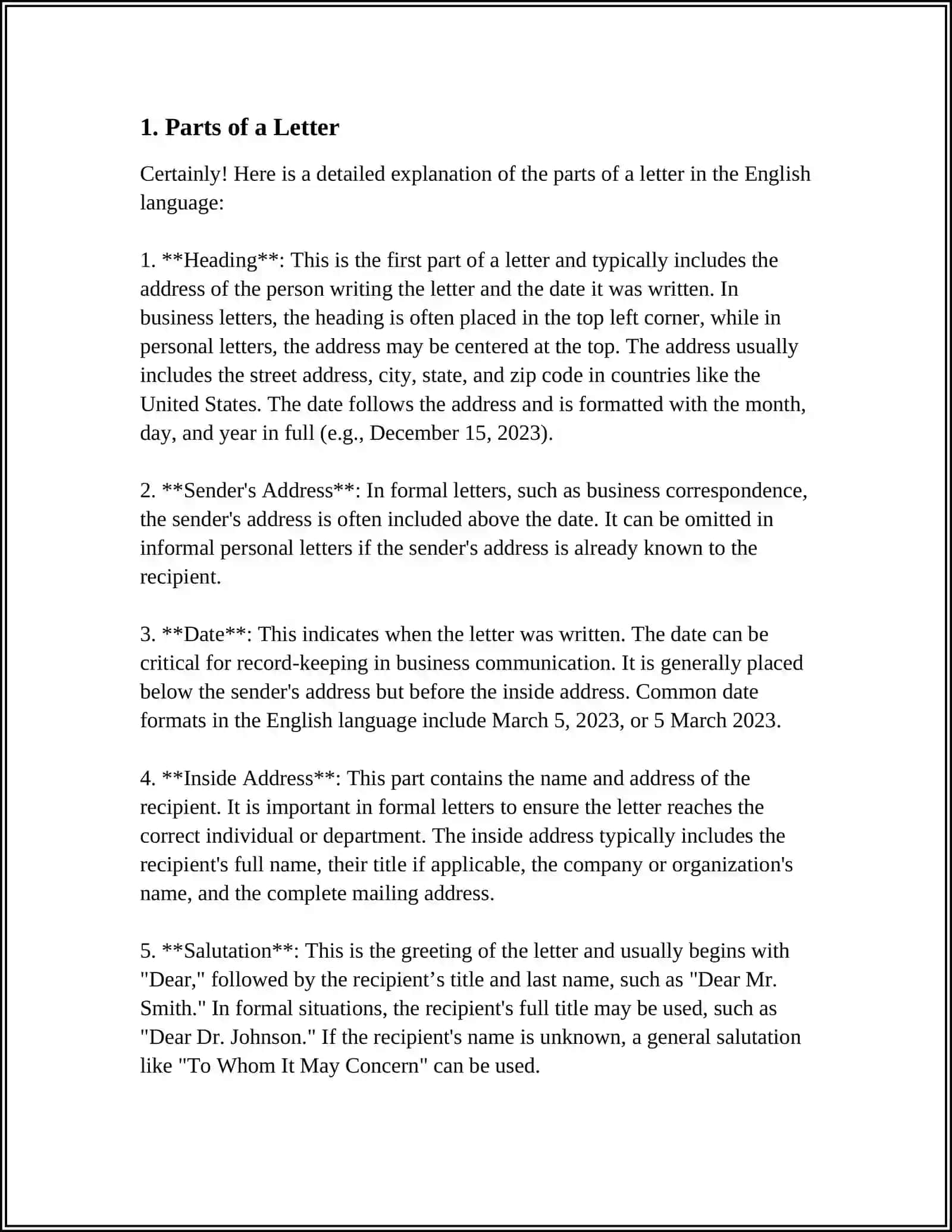 LETTER WRITING GENERAL RULES TYPES OF LETTERS (INFORMAL,SEMI FORMAL, FORMAL, TRANSACTIONAL LETTERS,GENERAL INFORMATION ABOUT TYPES OF LETTERS 4