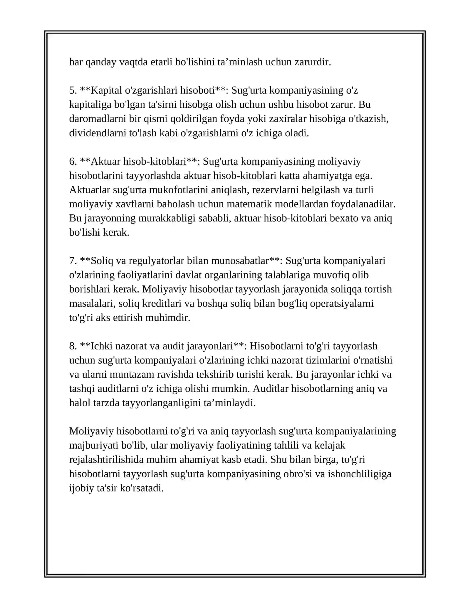 SUG'URTA TASHKILOTLARINING MOLIYAVIY HISOBOTLARI (4-SON) 4