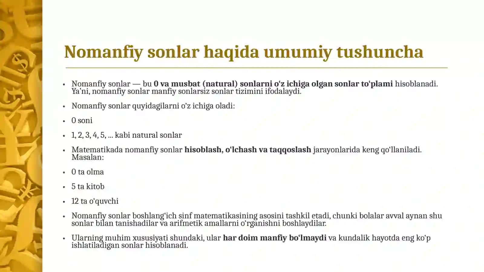 Nomanfiy sonlar ustida arifmetika amallarini oʻrgatish metodikasi 4