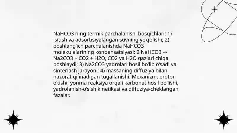 NaHCO3 kalsinatsiyalash va termik parchalanish 4