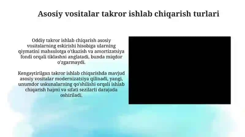 Asosiy vositalarni takror ishlab chiqarish va ulardan foydalanish samaradorligi 4