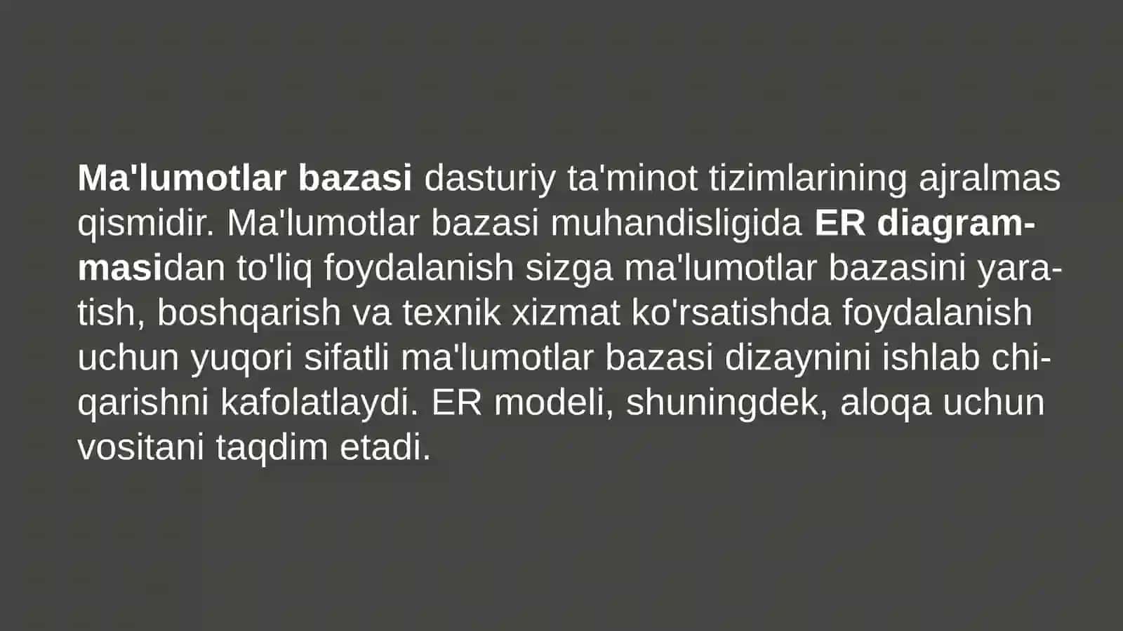 Ma’lumotlar bazasi modeli 4
