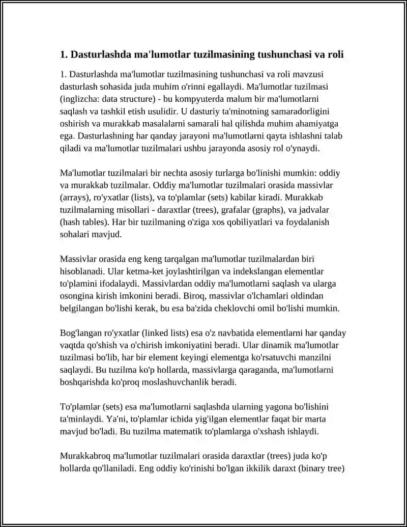 DASTURLASHDA MA'LUMOTLAR TUZILMASI VA AHAMIYATI 4