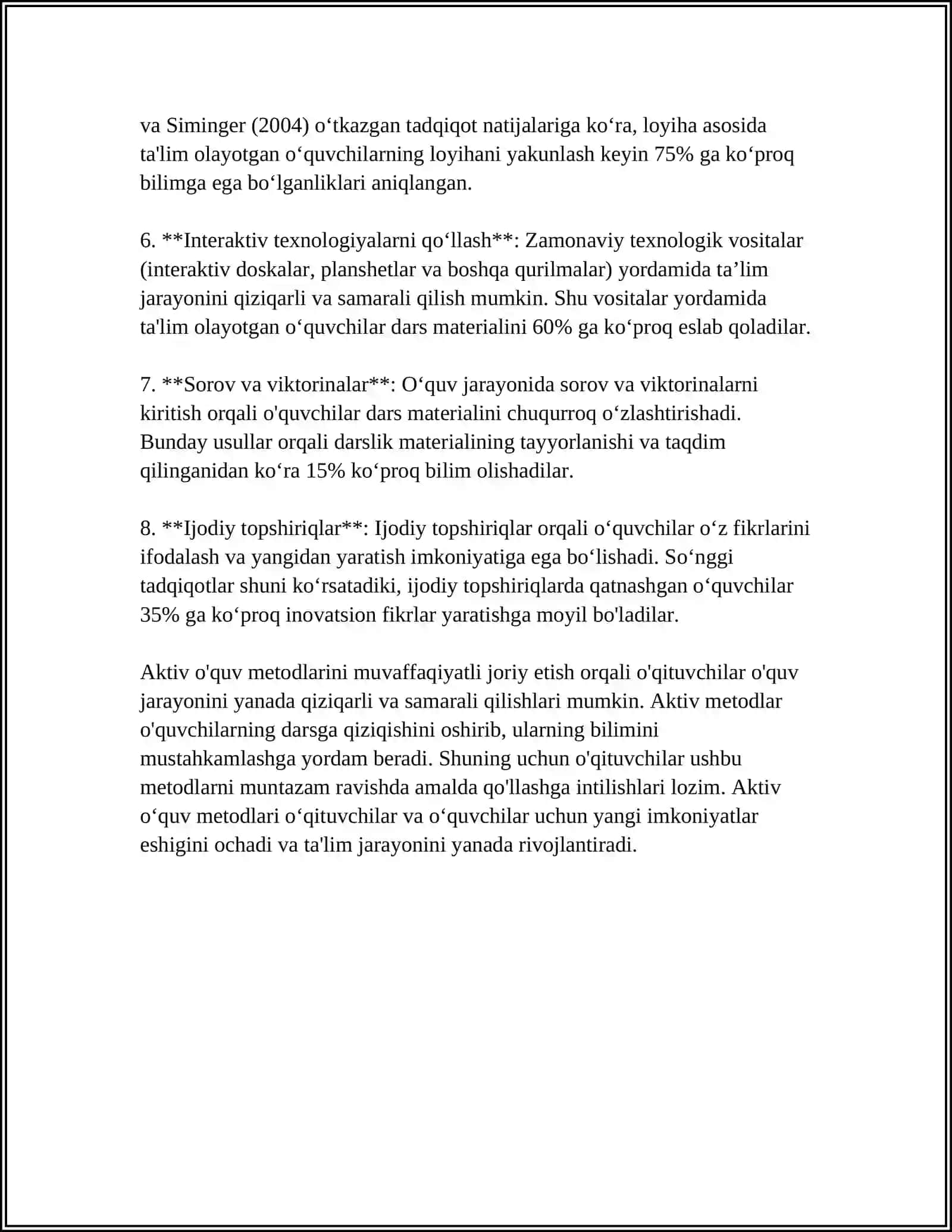 Oʻquv mashgʻulotlarini tashkil etish va oʻtkazishga zamonaviy yondashuvlar 4