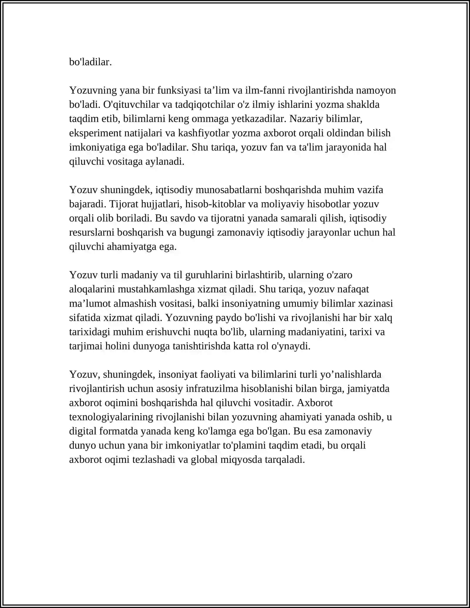 YOZUV VA UNING TARIXIY KORINISHLARI 4