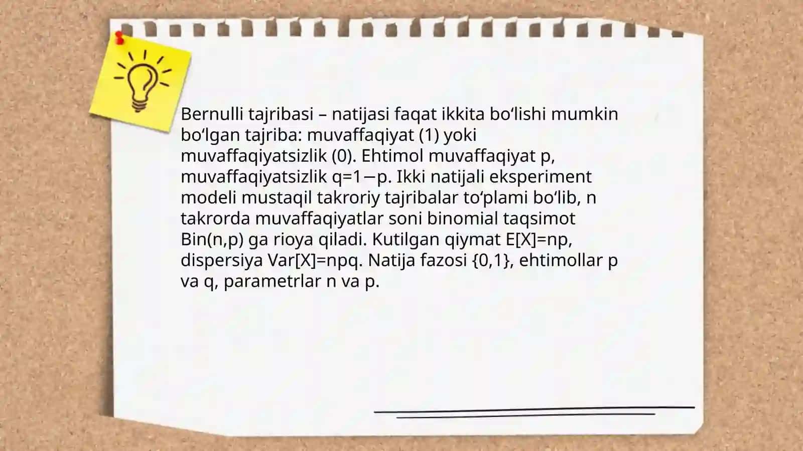 O'zaro bog'liq bo'lmagan takroriy tajribalar 4
