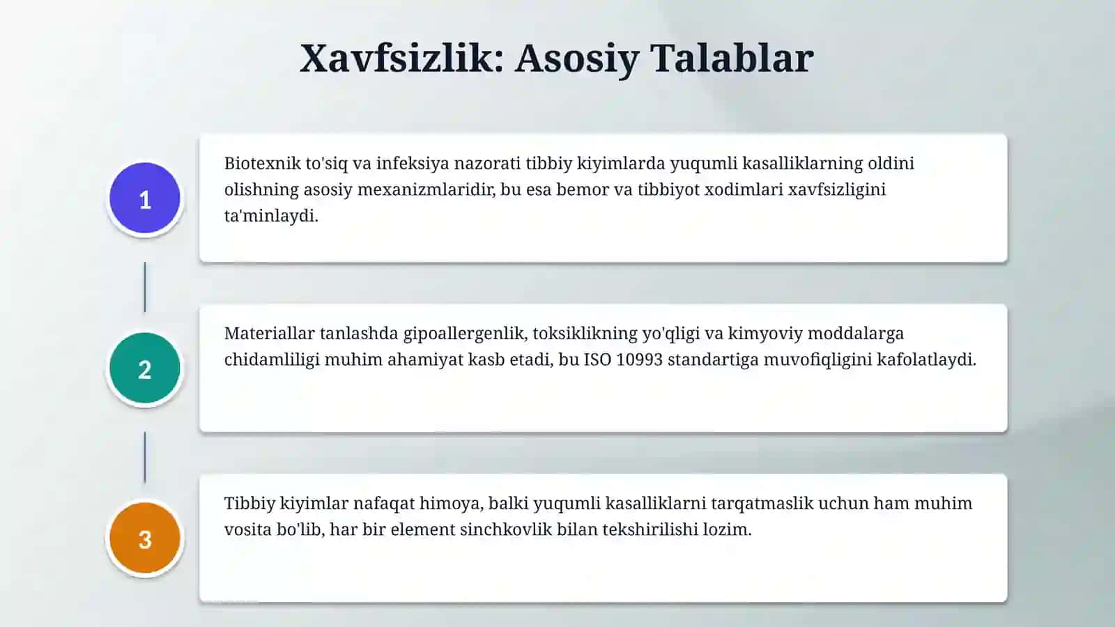 Tibbiy kiyimlarning iste’mol xossalari va sifat ko‘rsatkichlari 4