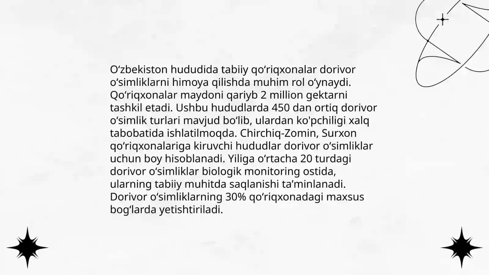 Oʻzbekiston qoʻriqxonalari va ularning dorivor oʻsimliklarda tutgan oʻrni 4
