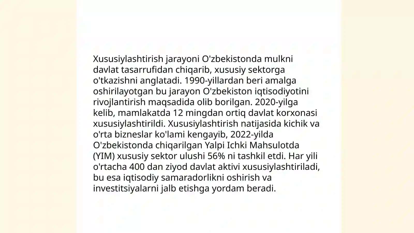 O‘zbekistonda bozor munosabatlarini rivojlanishi 4