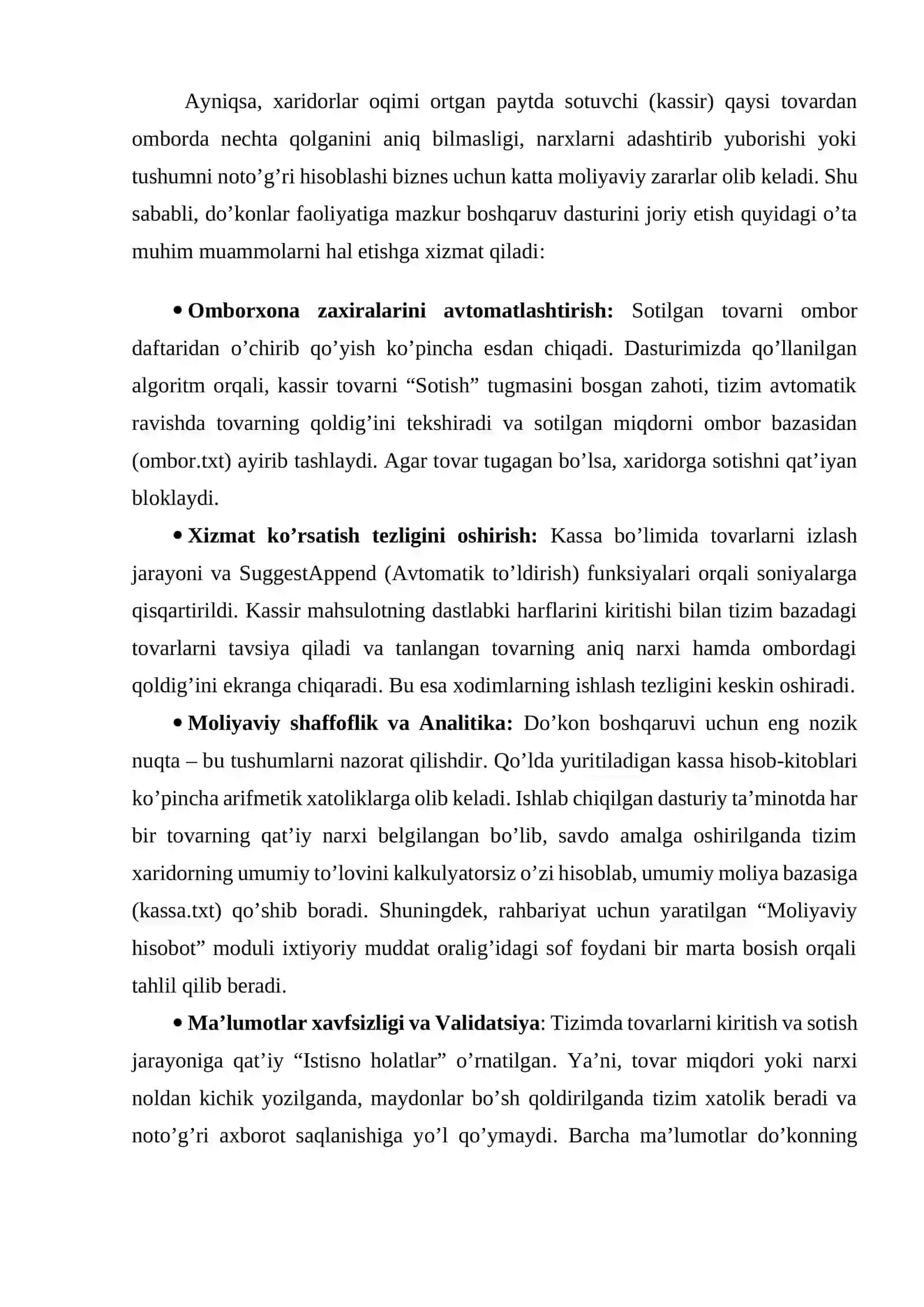 Visual Studio muhitida dasturlash | Kurs ishi - KOMPYUTER VA TELEFON MAHSULOTLARI SOTUVCHI DO‘KON MA’LUMOTLARI UCHUN DASTUR ILOVASI 4