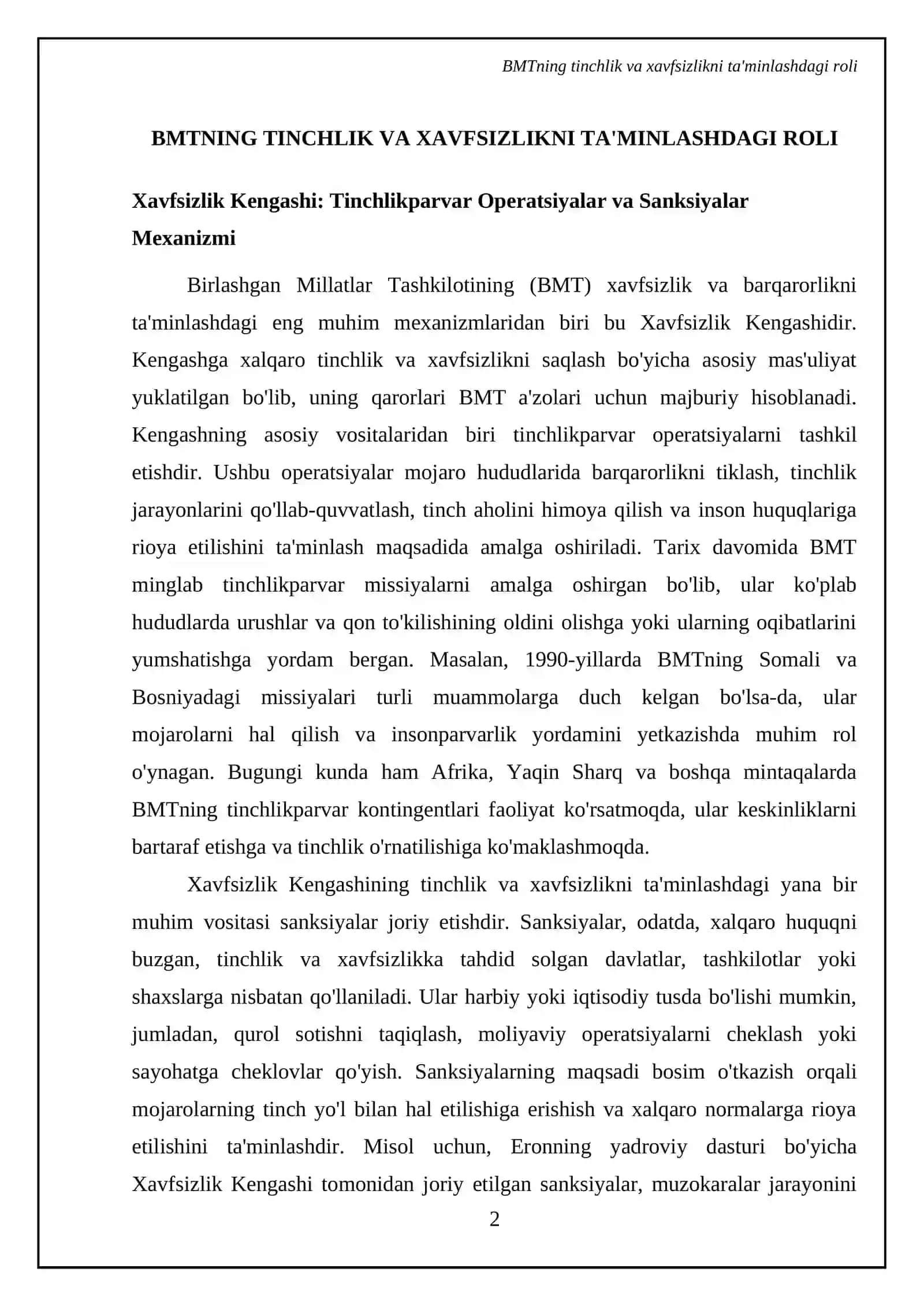 BMTning xalqaro munosabatlarda tutgan oʻrni 4