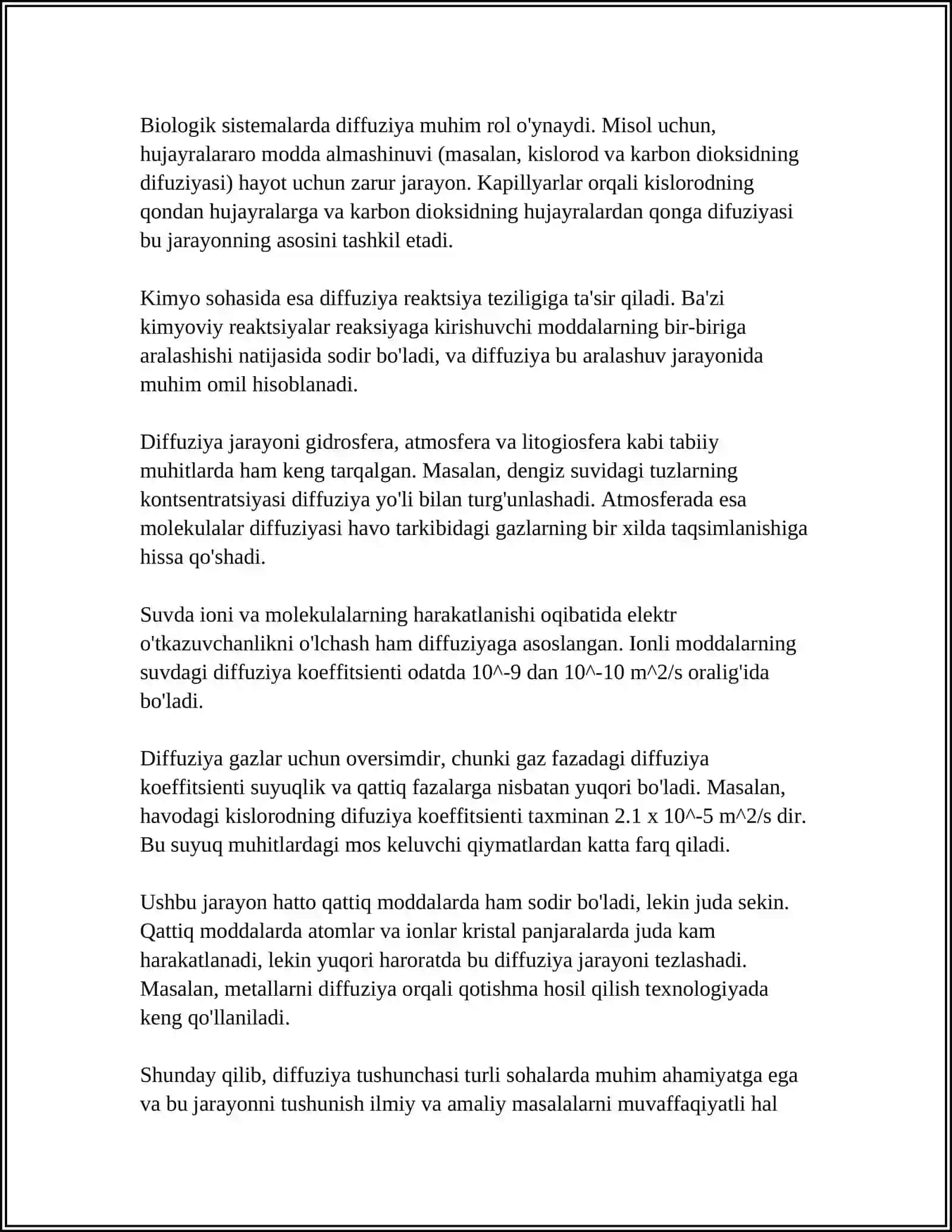 QATTIQ JISMLARDA DIFFUZIYA HODISASI 4