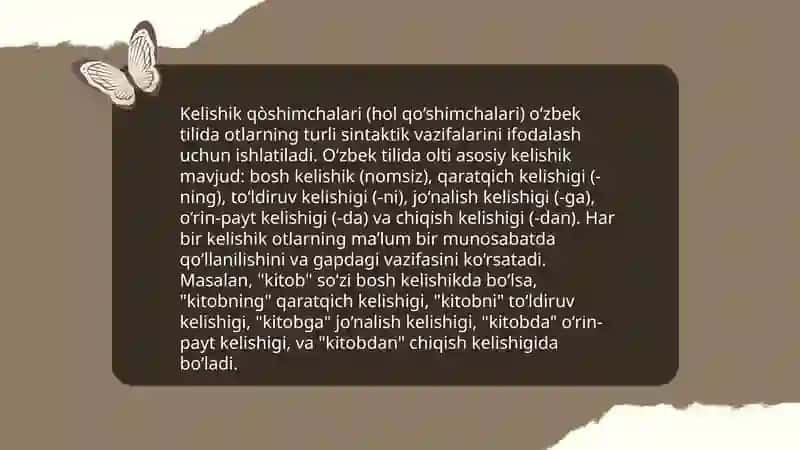Kelishik qòshimchalari va ularning uslubiyati 4