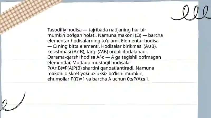 Ehtimollar nazariyasi 4