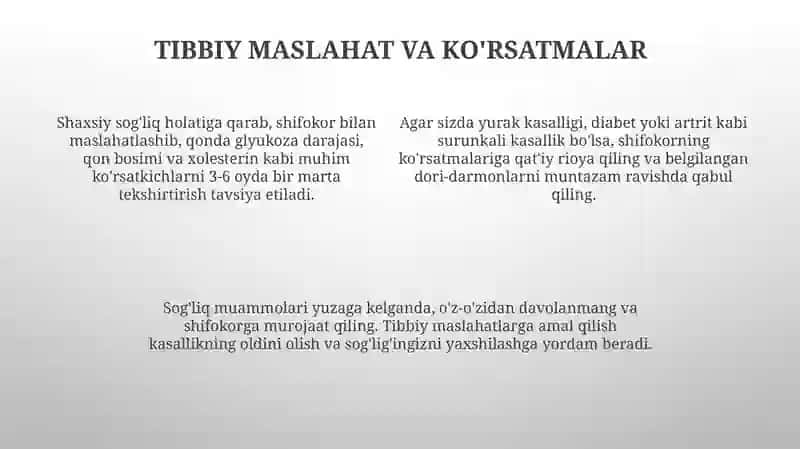 Sog'liq Guruhlari uchun Kundalik Tartib 4