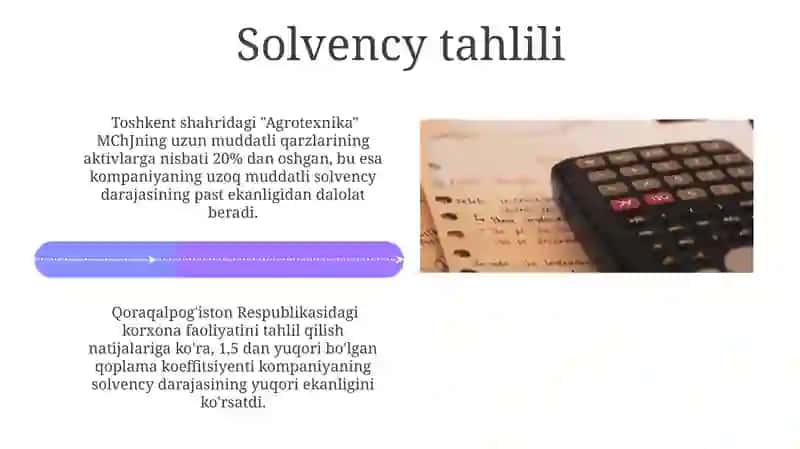 Korxonaning to'lovga layoqatliligi tahlili 4