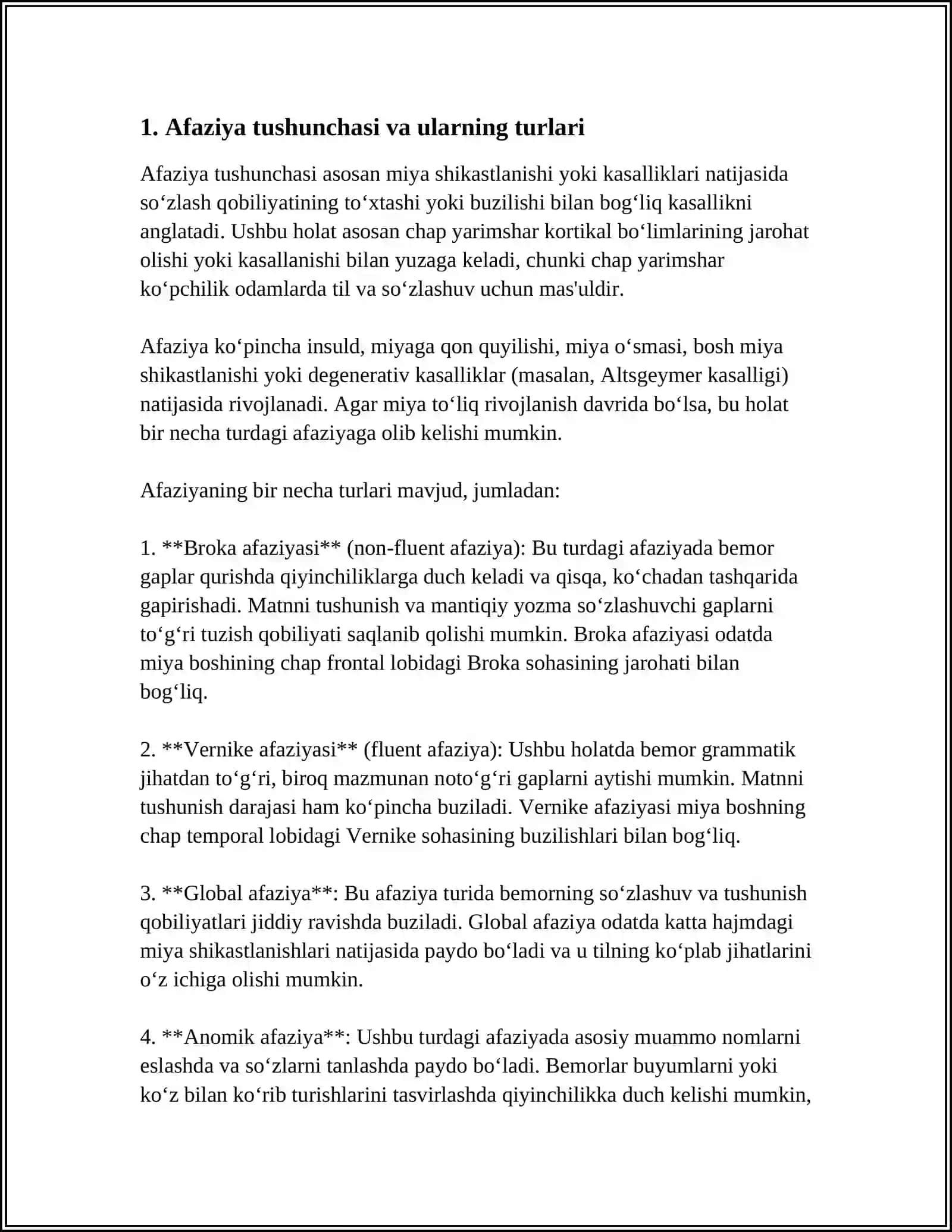 AFAZIYA NUTQ NUQSONIDA NUTQNI TIKLASH ISHLAR TEXNOLOGIYASI 4