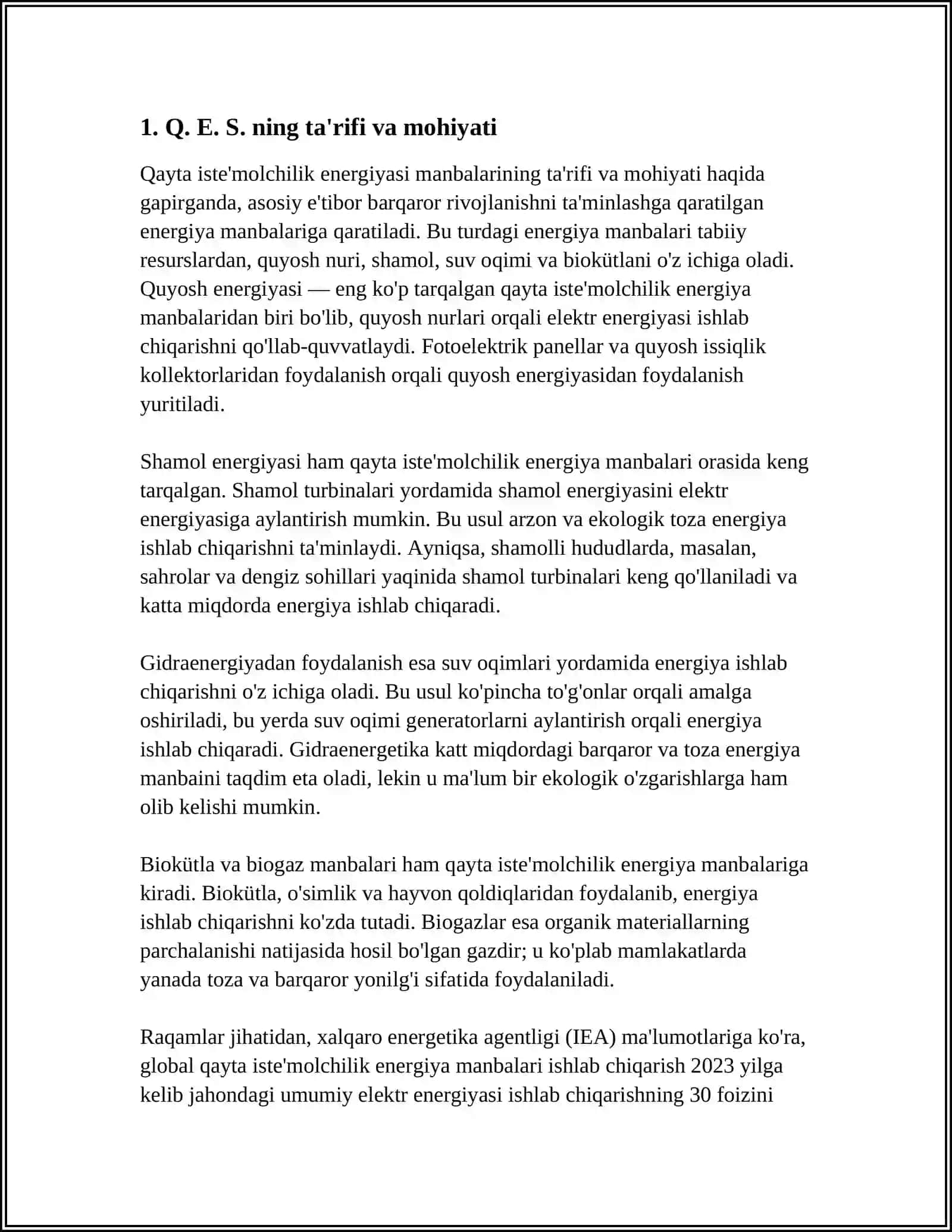 Q. E. S NING HOZIRGI KUNDAGI OʻRNI VA RIVOJLANISH BOSQICHLARI 4