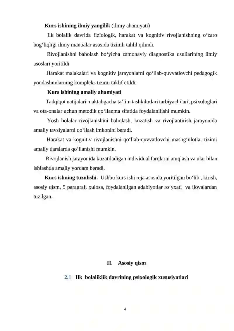 Ilk bolalik davrida fiziologik va jismoniy rivojlanish 4