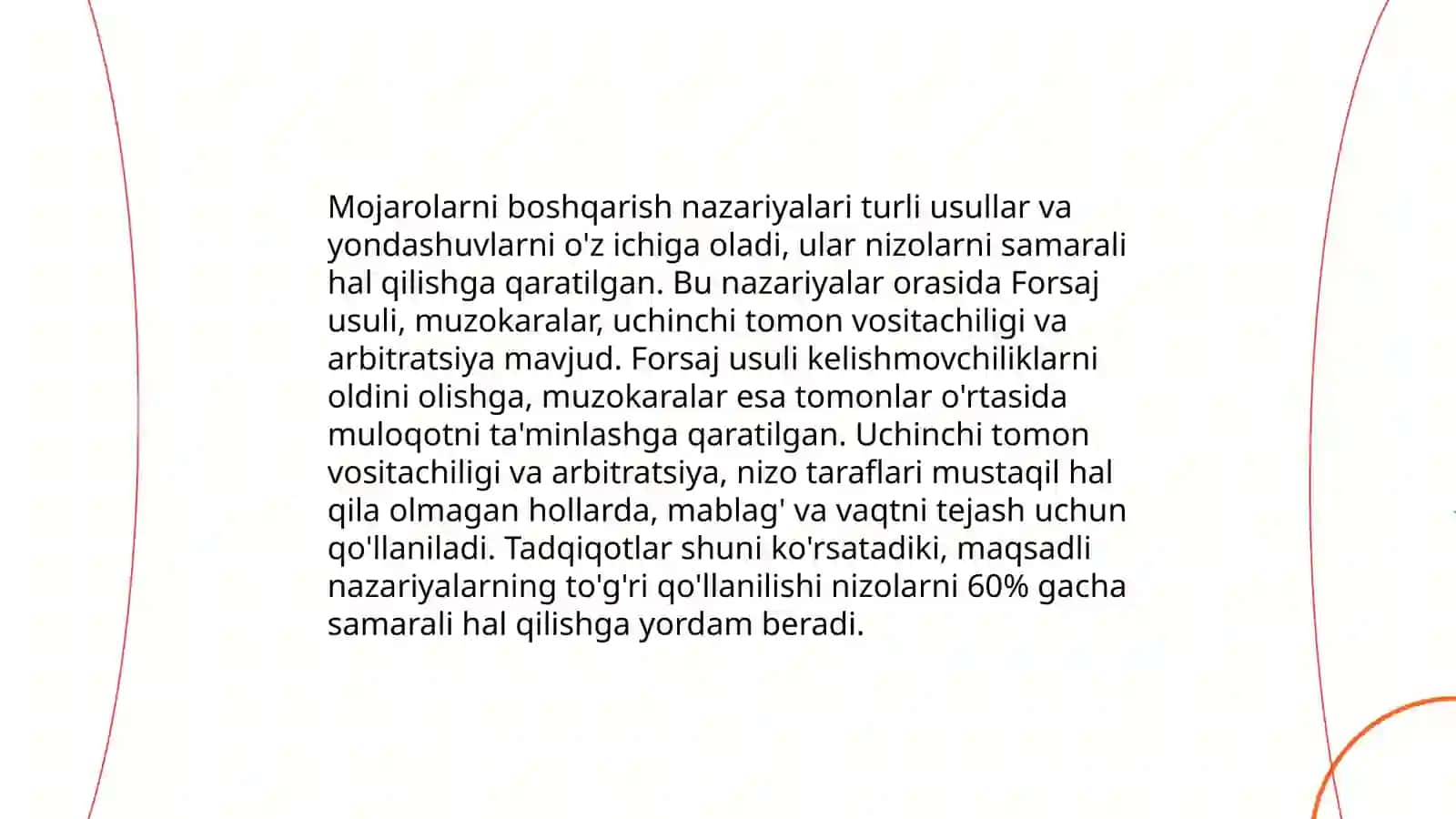 Konfliktga doir nazariyalarni qayta ishlash yoʻnalishlari 4