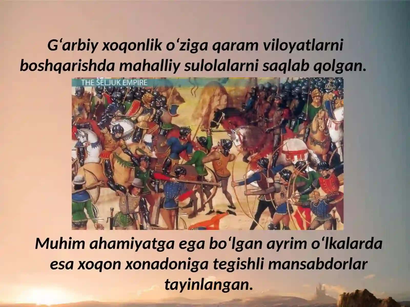 7-sinf O'zbekiston tarixi dars ishlanma. G'arbiy Turk xoqonligi 4