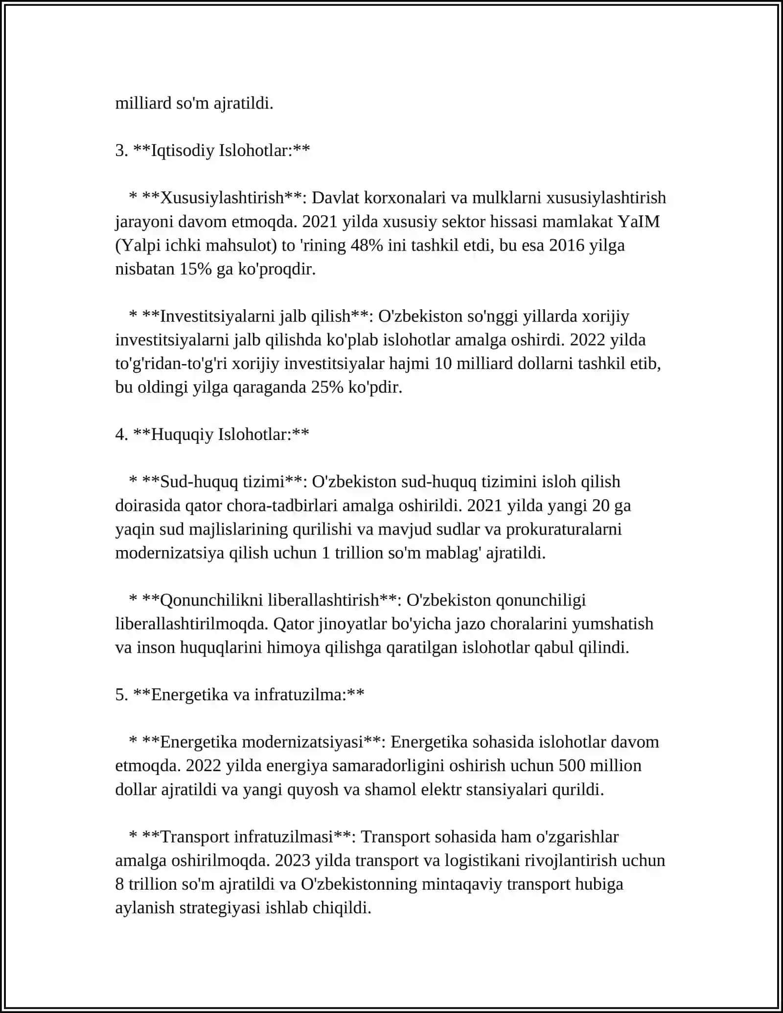 YANGI O'ZBEKISTON IJTIMOIY-SIYOSIY, IQTISODIY VA MADANIY HAYOTIDA RO'Y BERAYOTGAN O’ZGARISHLARNING XALQARO REYTING VA INDEKSLARDA AKS ETISHI 4