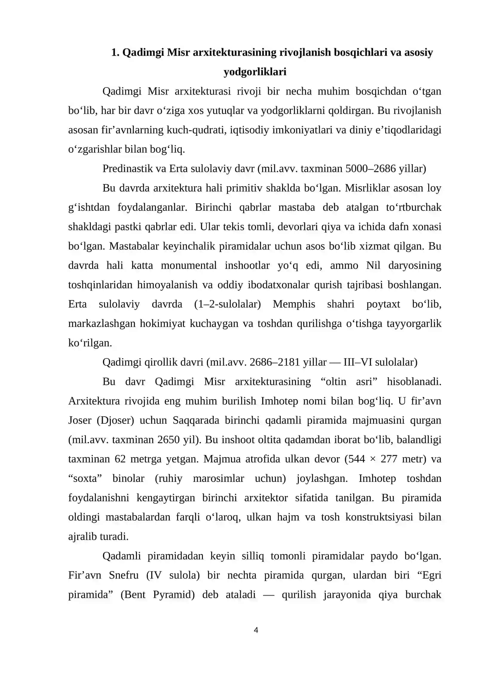 Qadimgi Mirs arxitektura tarixi 4