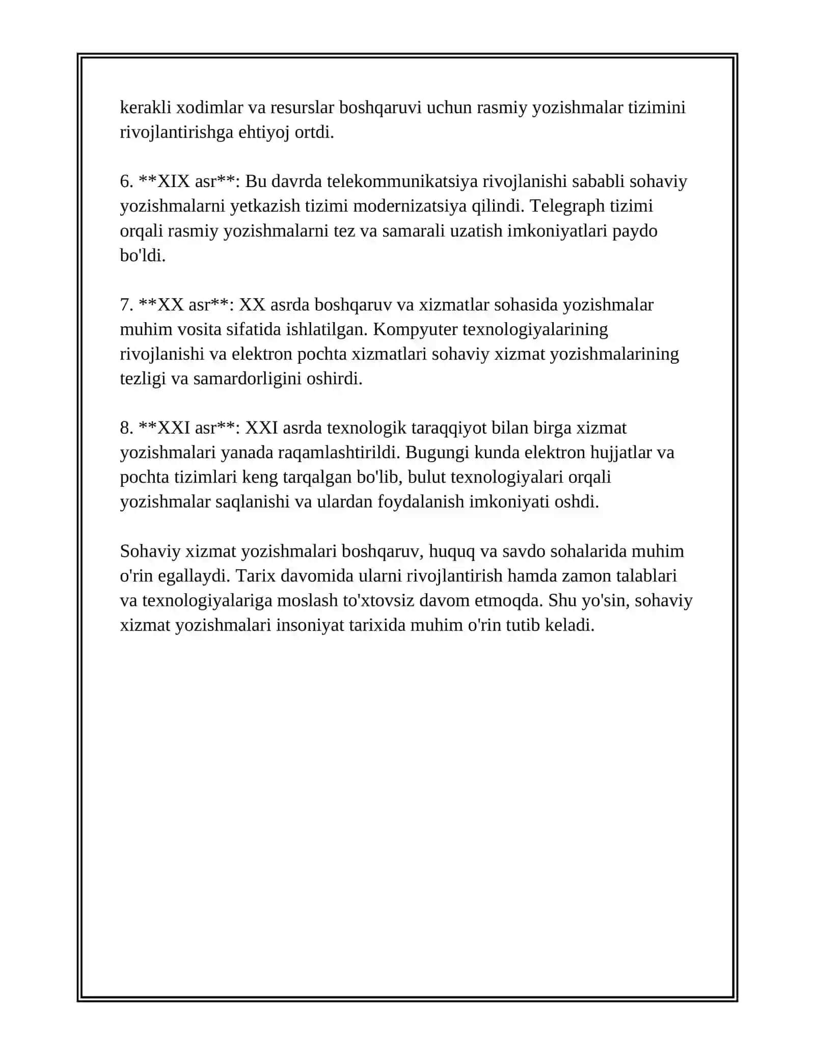 SOHAVIY XIZMAT YOZISHMALARI USTIDA ISHLASH 4