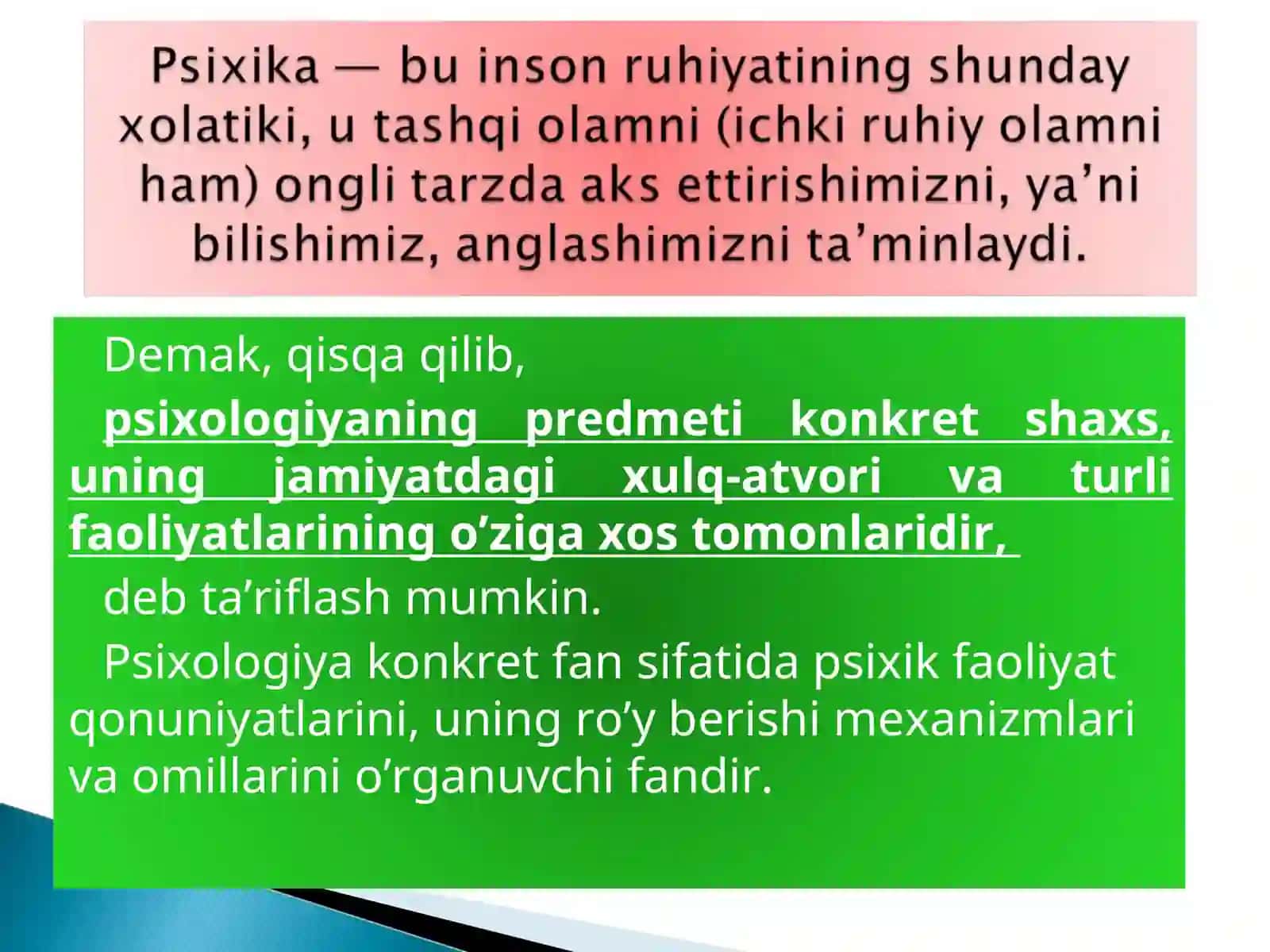 UMUMIY PSIXOLOGIYAGAFANINING PREDMETI 4