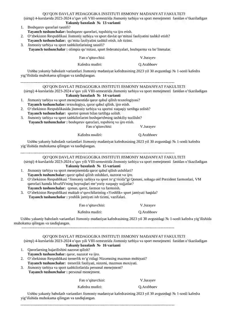 Yakuniy baxolash № 1 varianti 4