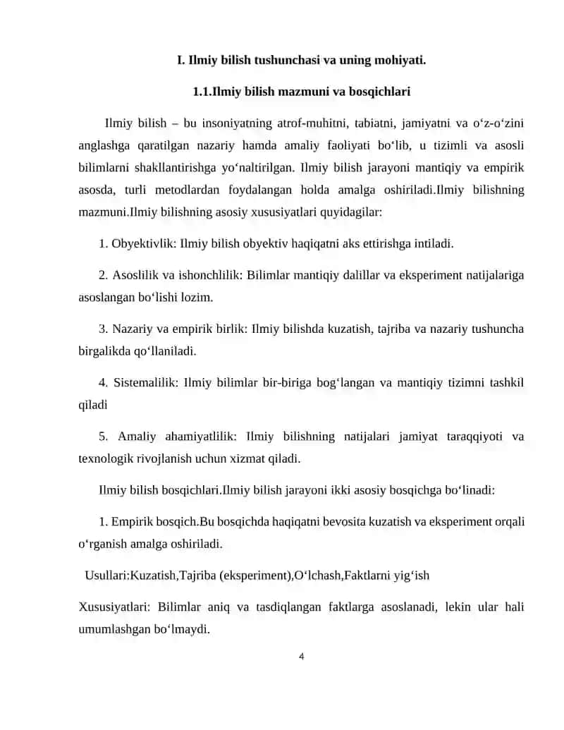 Ilmiy bilish tushunchasi va uning mohiyati 4