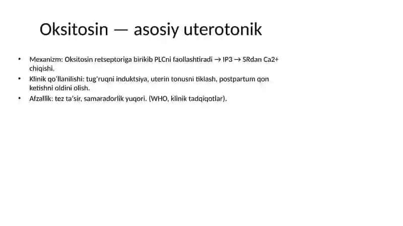 Miometriyga tasir etuvchi vositalar 4