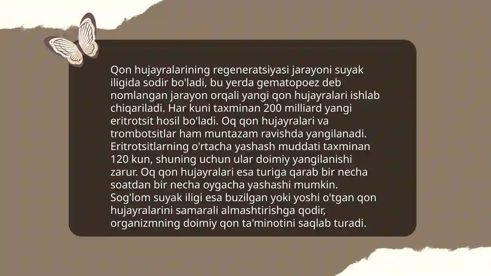 Qon xujayralari fizologik va reparativ regeneratsiya mexanizmlari 4