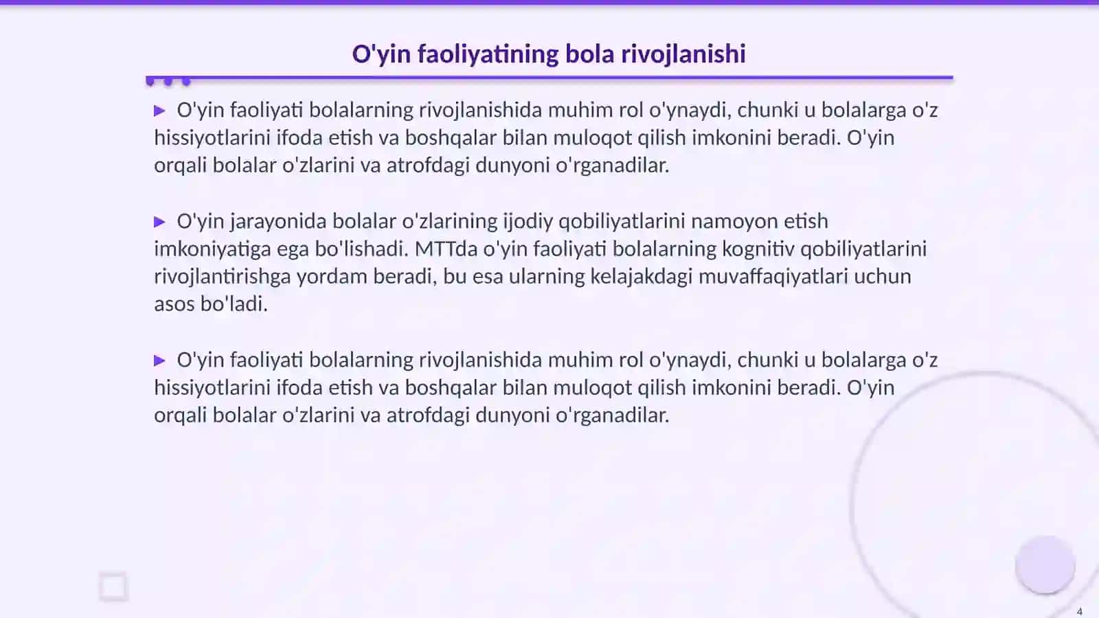 MTT o'yin faoliyati 4