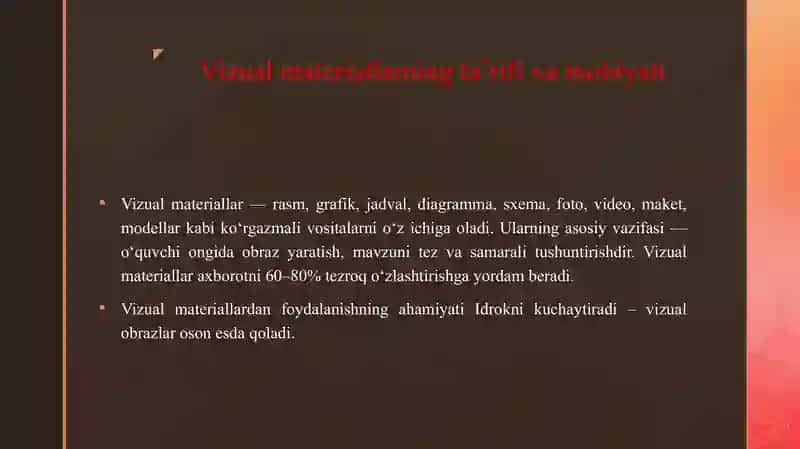 VIZUAL MATERIALLARDAN FOYDALANISH 4