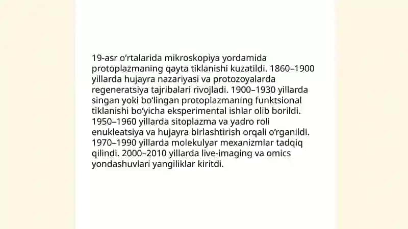 Protoplazmaning regeneratsiyasi 4