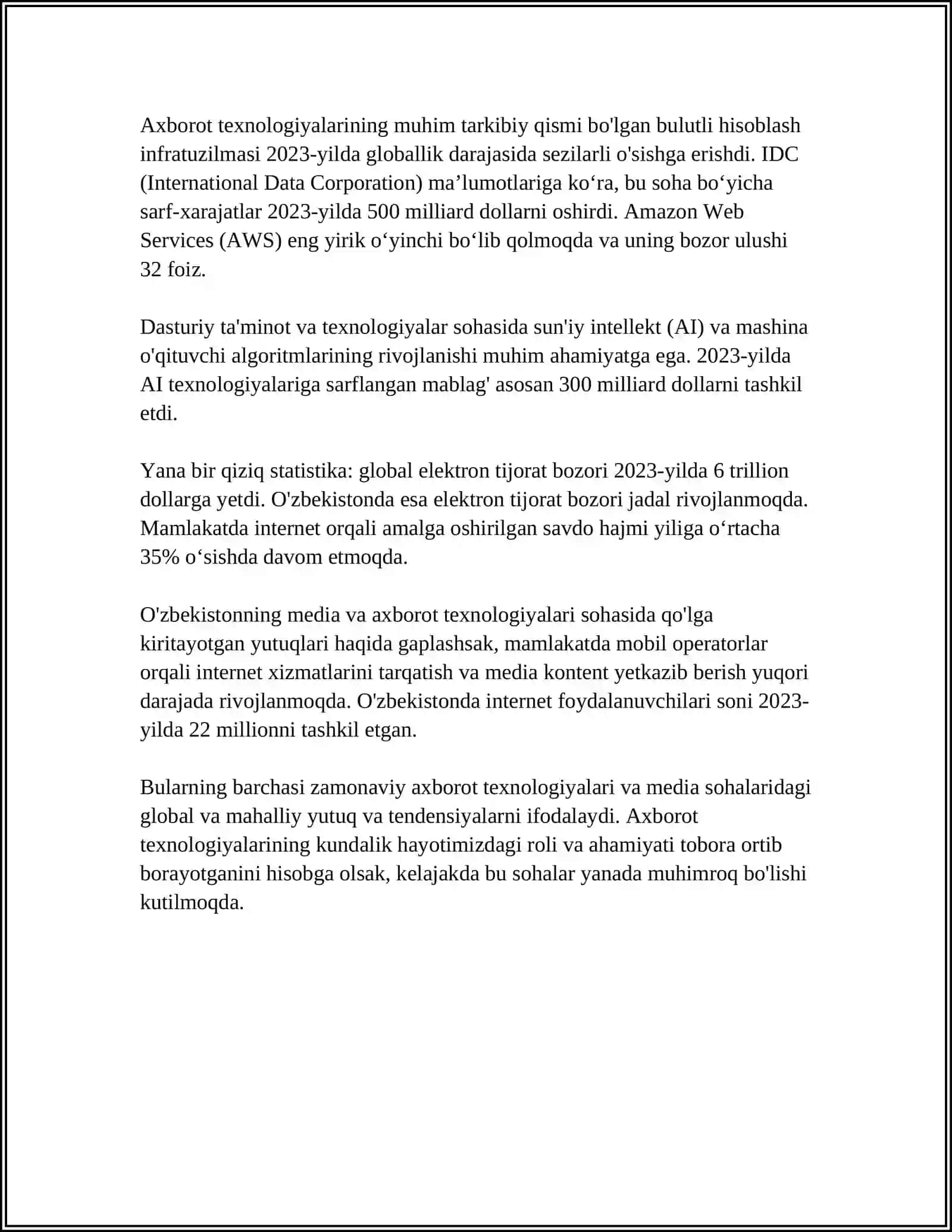 АXBOROT MATNLAR BILAN ISHLASH VA MEDIA MADANIYAT 4