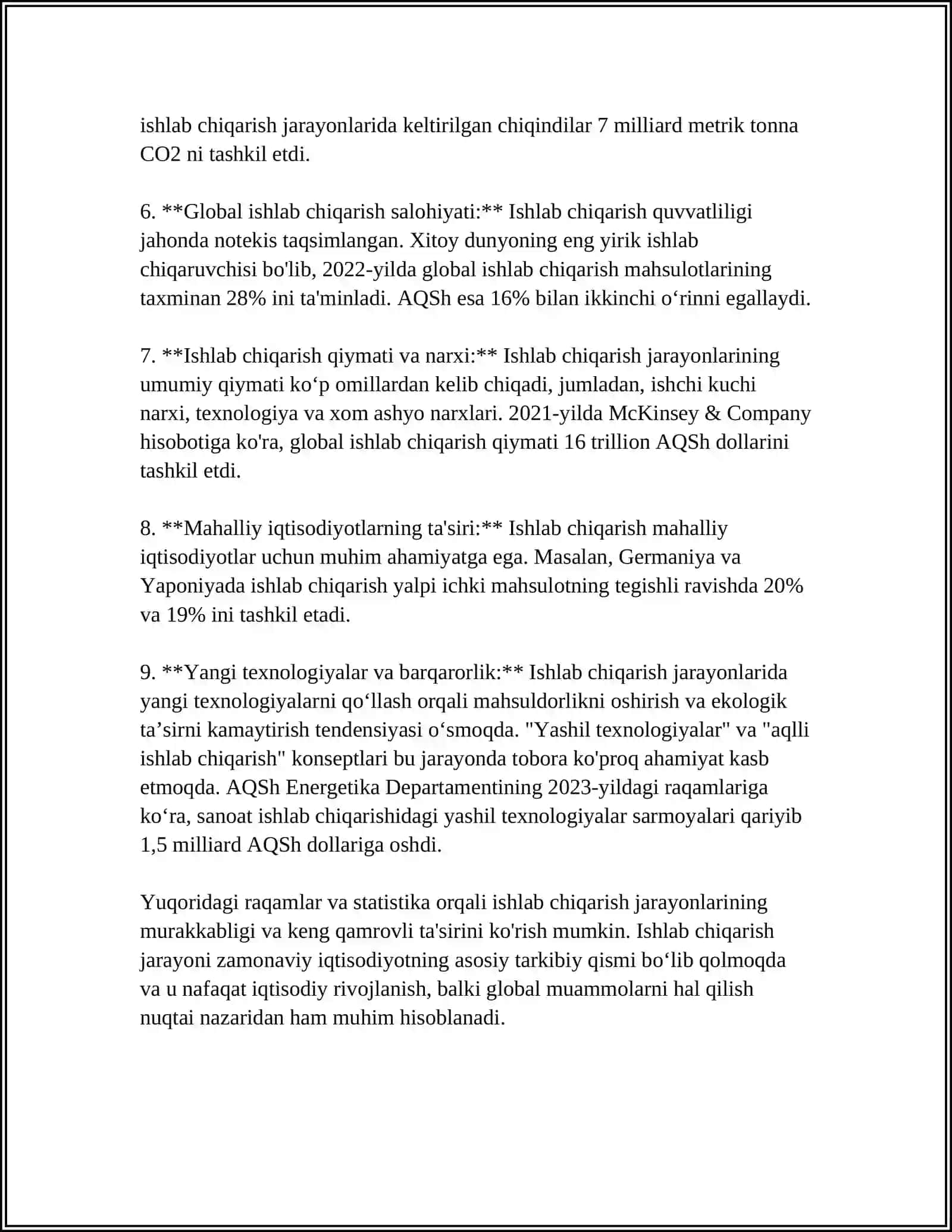 MUSTAQIL ISH Mavzu: ISHLAB CHIQARISH OMILLARI 4