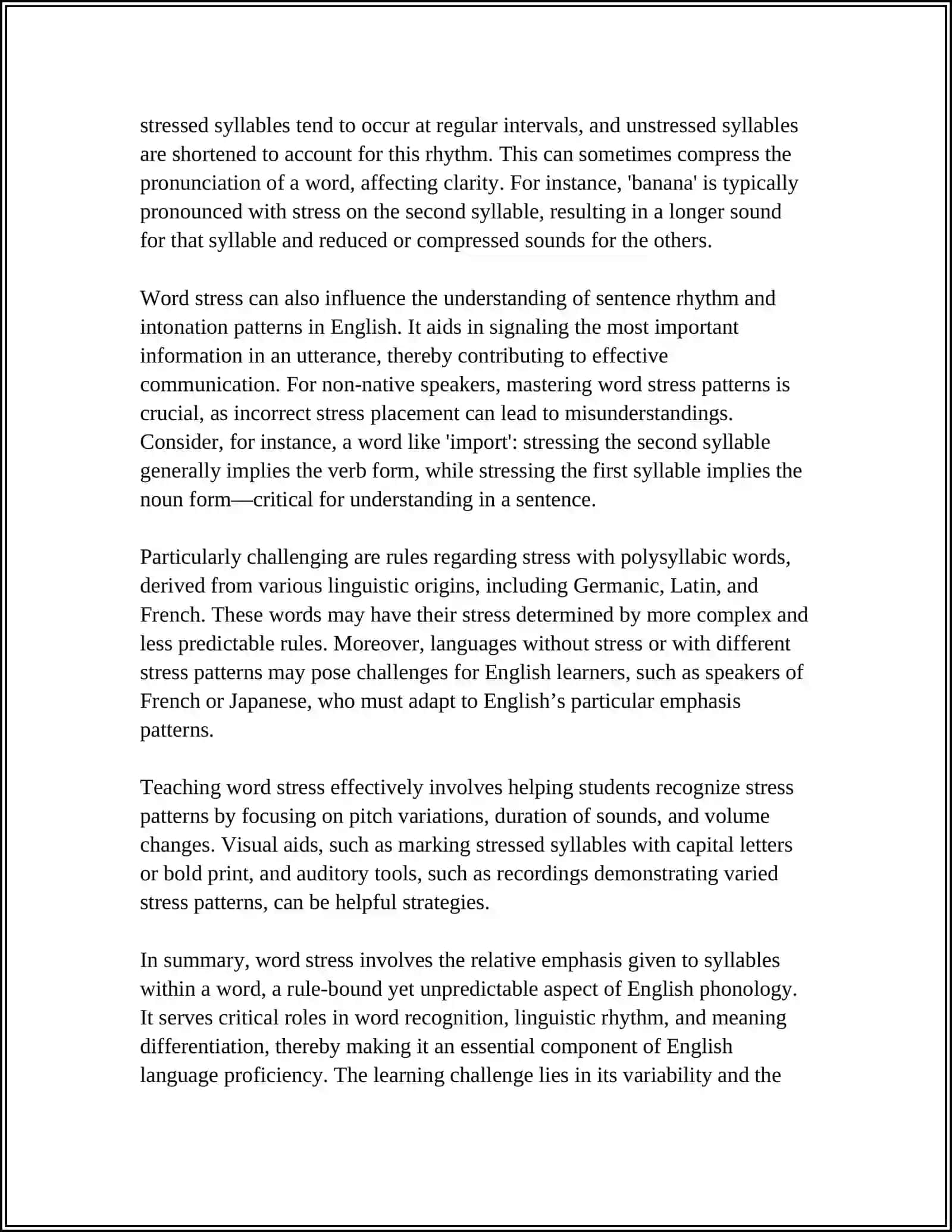 THE ROLE OF WORD STRESS IN SPOKEN ENGLISH 4