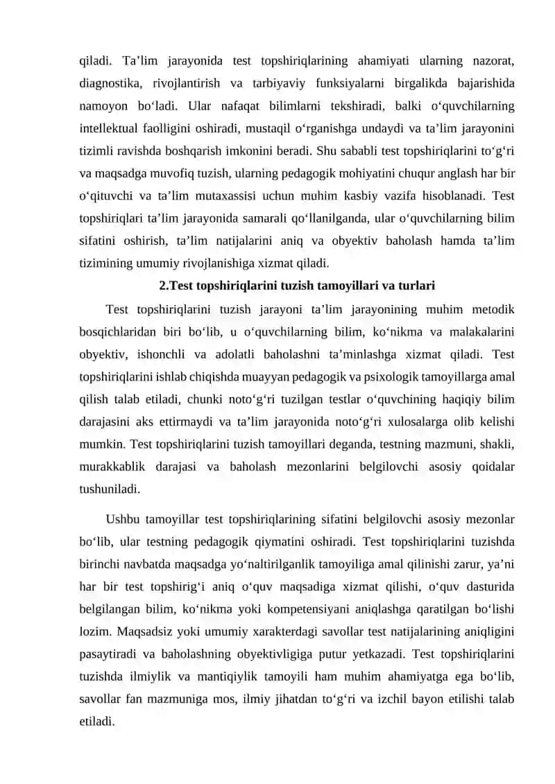 Test topshiriqlari 4