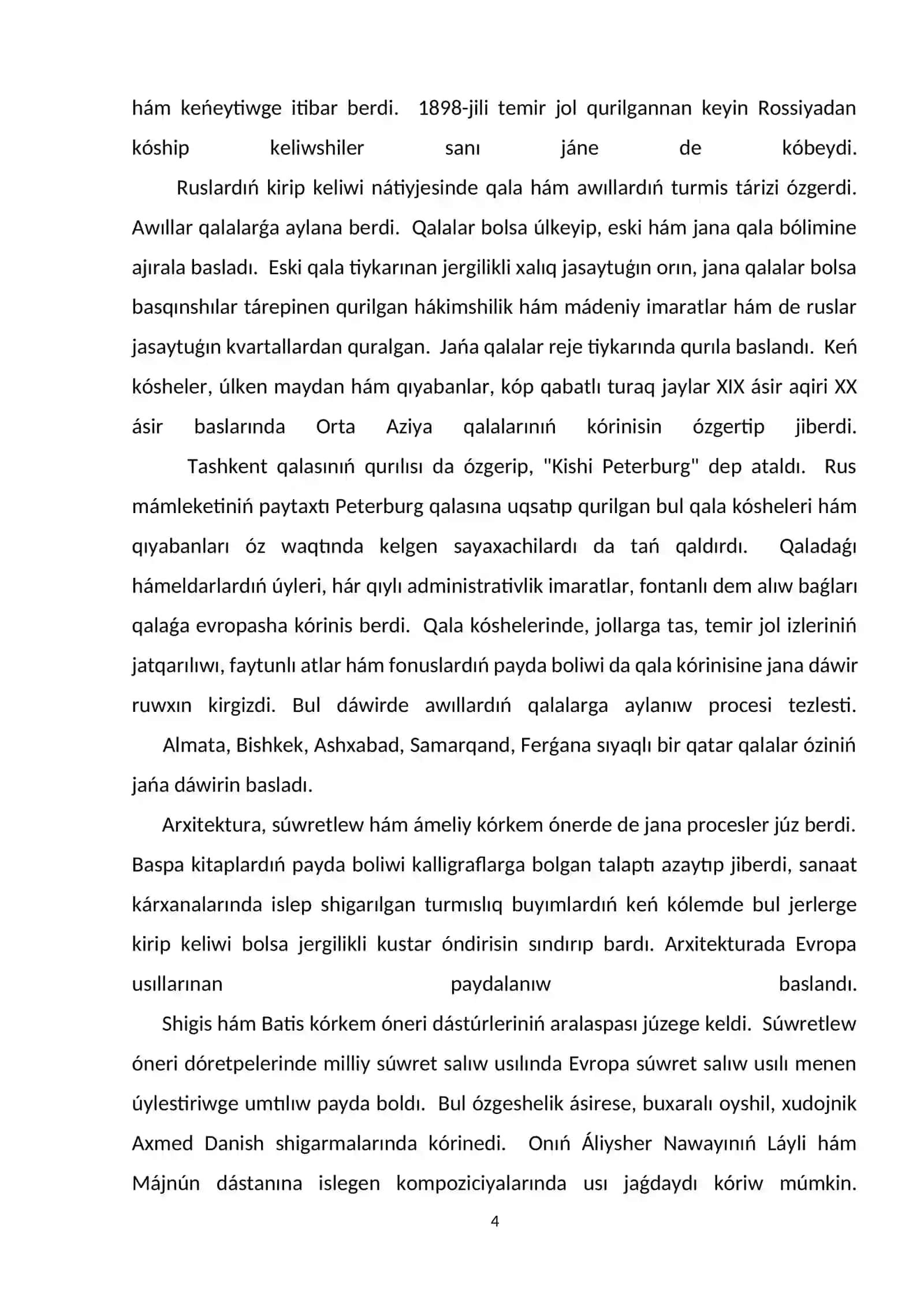 XIX ásir XX ásir baslarındaǵı naǵıslarda Evropa naǵıslarınıń tásiri 4