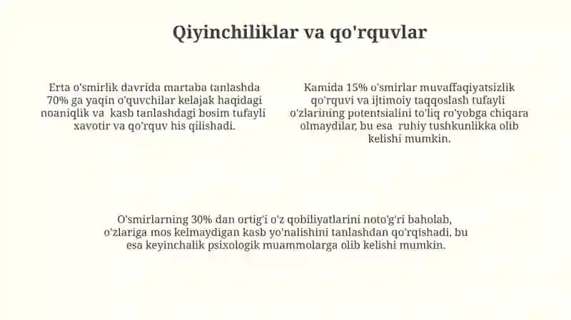 Ilk oʼspirinlikda ksbga yoʼnaltirishning psixologik muammolari 4